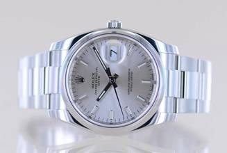 Thumbnail von Rolex Oyster Perpetual Date 34mm silver Stick Dial Oysterband Steel 115200 Automatic Top