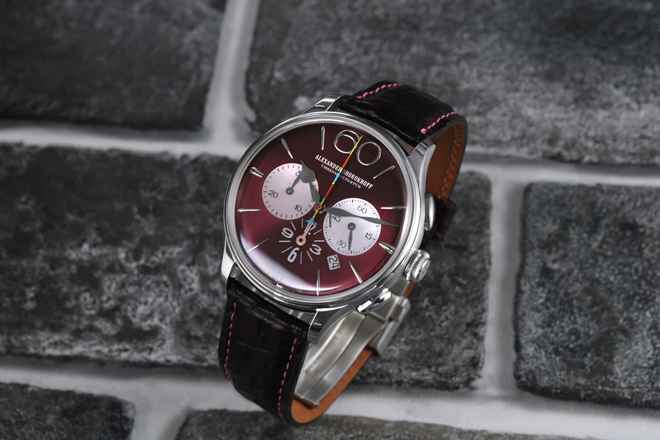  Alexander Shorokhoff Happy Second Bordeaux Chronograph limitierte Serie von 50 Stück 
