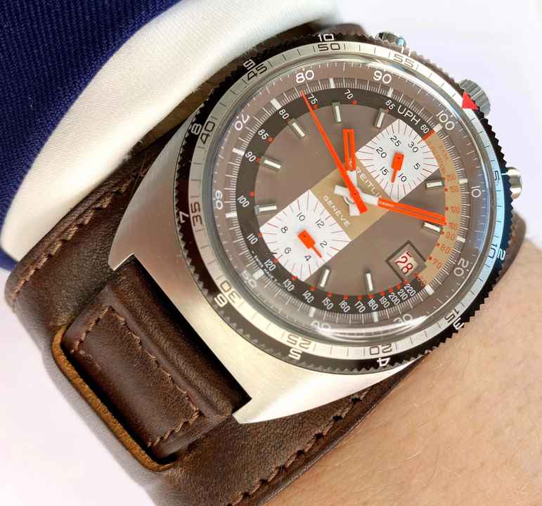  Breitling Serviced (650e) Bullhead Vintage Chronograph ref 7101 Brown Dial Pupitre 7101 