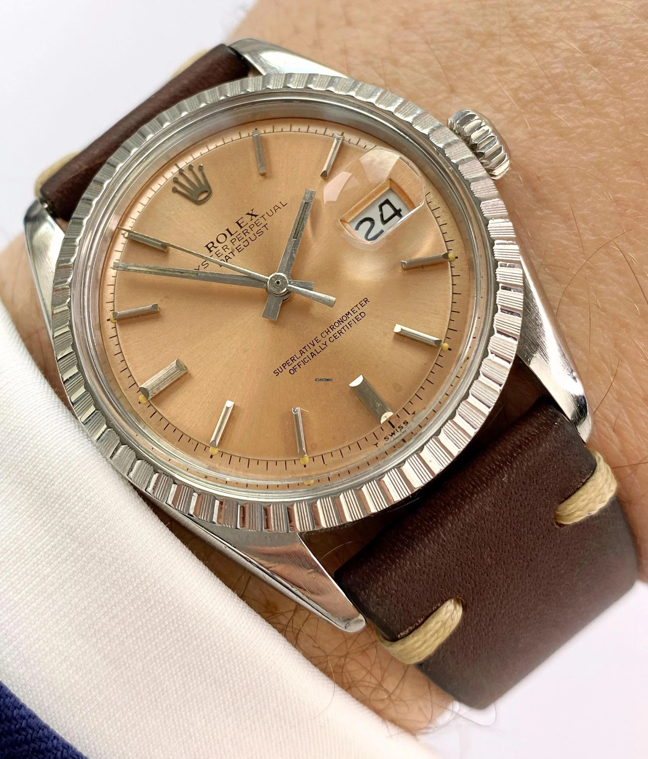 Rolex Datejust 36 1603 36mm Salmon Pink Dial Automatic Vintage 1603