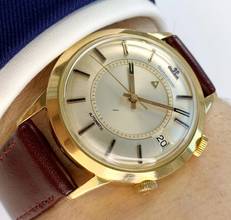 Thumbnail von Jaeger-LeCoultre Memovox Servierte (580e) Memovox Solid Gold Bumper Automatik Datum 37mm