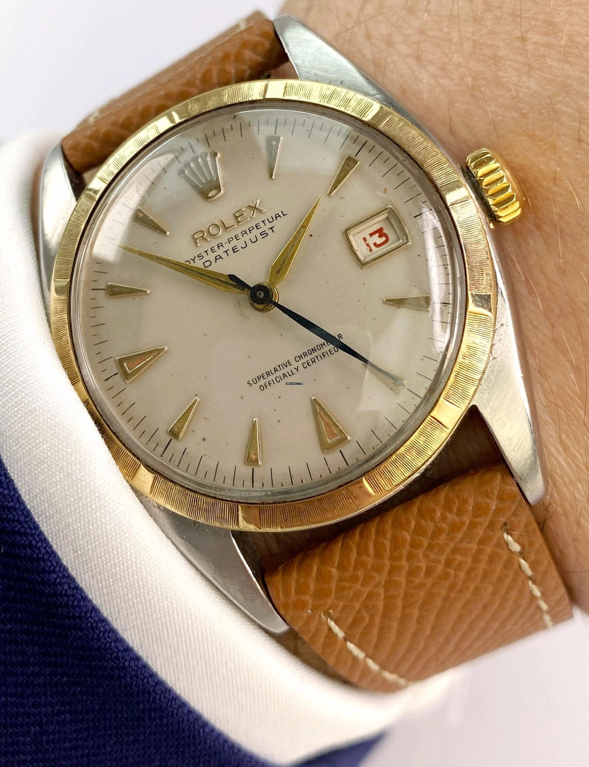 Rolex Datejust 36 Early 1950ties Datejust 36mm Original Dial Roulette Date Automatic Vintage Ref 6155 6105