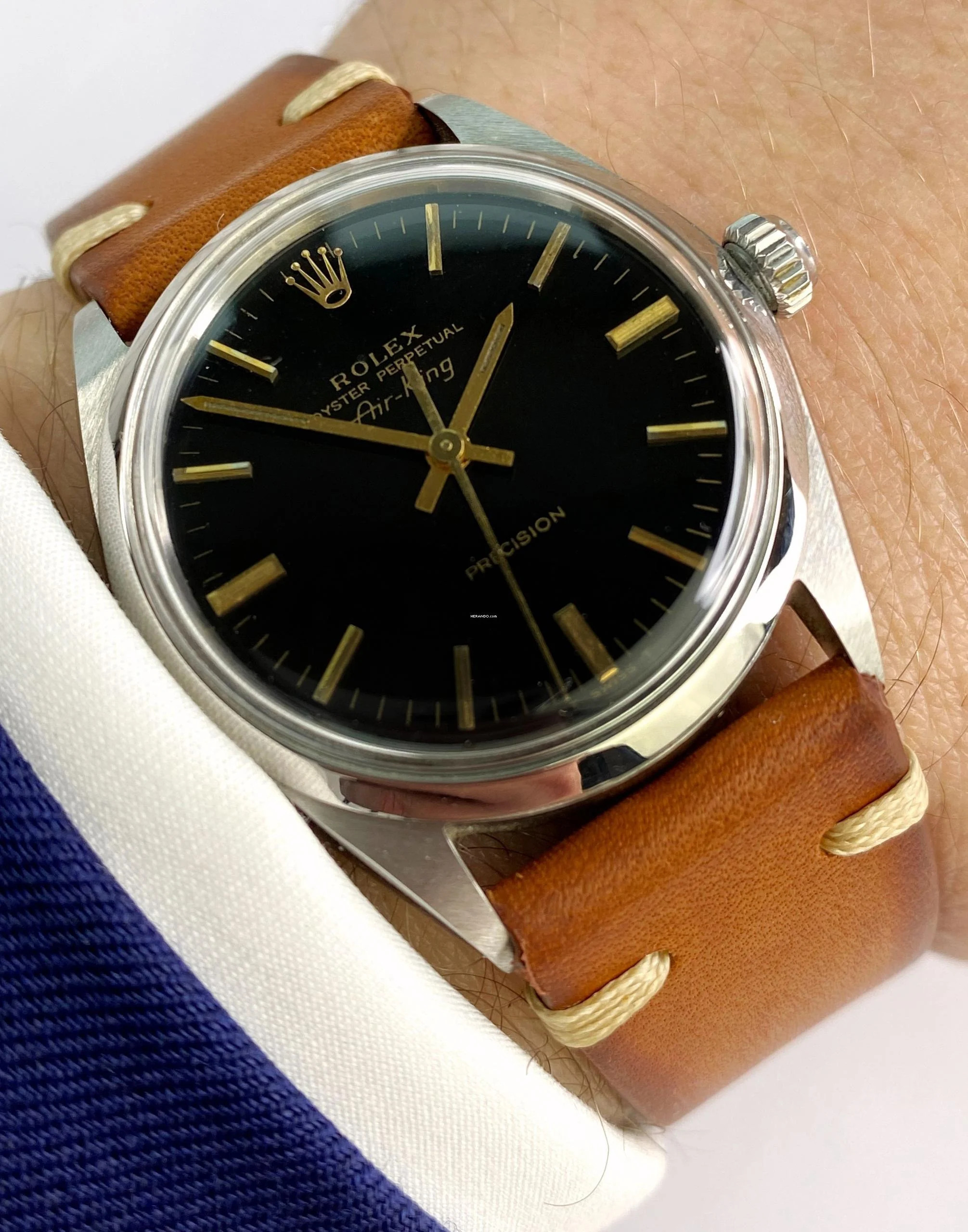 Rolex Air King Vintage Air King Black Gilt Original Dial ref 5500 5500