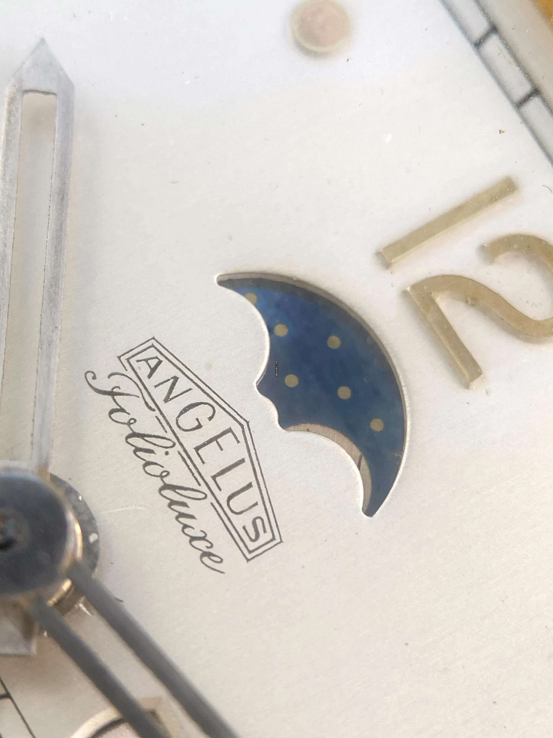 Thumbnail von Angelus Table Clock Tisch Uhr Triple Date Moonphase 8 Days Power Reserve Reise Uhr unbekannt