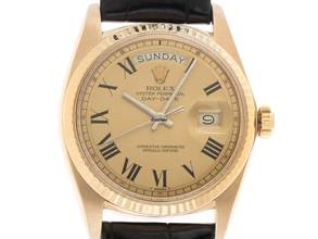 Thumbnail von Rolex Day-Date 36 Ref.1803 1972 Box&Beschreibung sehr gut Vintage Day-Date 18kt Gelbgold open 6/9 Buckley Dial