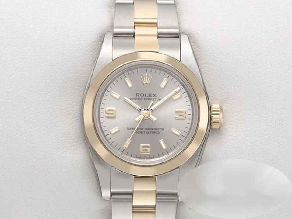  Rolex Oyster Perpetual 26 Lady Oyster Perpetual 26mm 2004/05 Edelstahl Gelbgold 750 Automatik Stainless Steel 18kt Yellow Gold Oyster-band Chronometer 