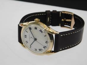 Thumbnail von Vacheron Constantin Fancy Lugs 18 Karat Gelbgold email Dial Herrenuhr Rarität im Top Zustand seltenes Herrenmodell mit Handaufzug P 454 / 5B 34 mm