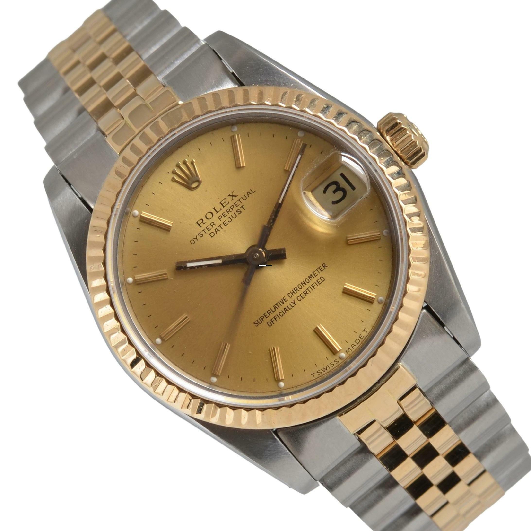 Rolex Datejust 31 68273 Medium 31MM Champagne dial Full Set Full Set