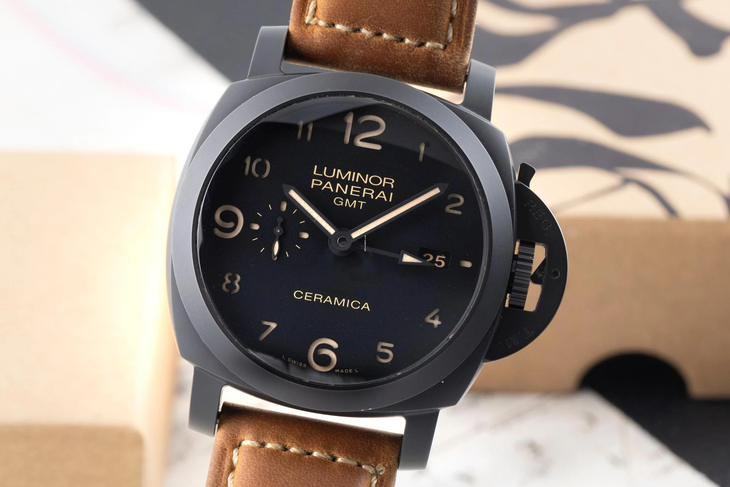  Panerai Luminor 1950 3 Days GMT Automatic Marina 1950 3 Days GMT Ceramic Automatik Ref. PAM00441 B&P 2018 