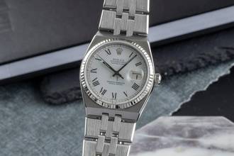 Thumbnail von Rolex Datejust Oysterquartz Silver Dial Stahl Weissgold Herrenuhr Ref. 17014 B&P
