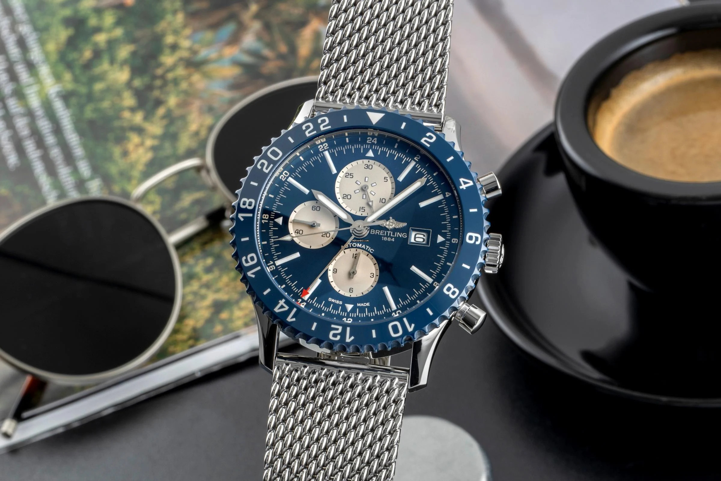 Breitling Chronoliner Chronograph Stahl Automatik Herren Ref. Y2431016/C970 B&P