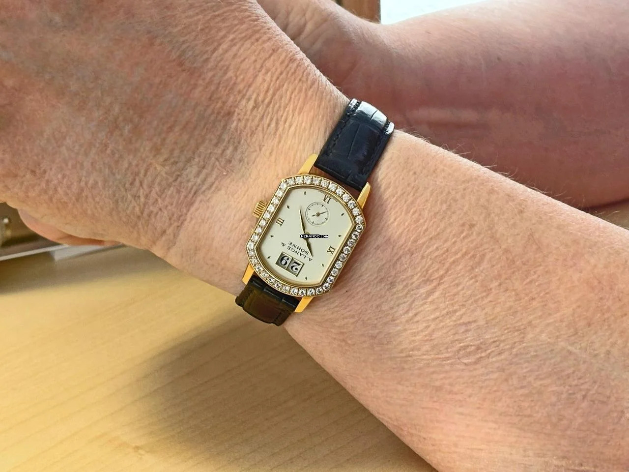 Thumbnail von A. Lange & Söhne Lange 1 Arkade Gelbgold mit 1,2 kt Diamanten Wempe Fullset aus 2004