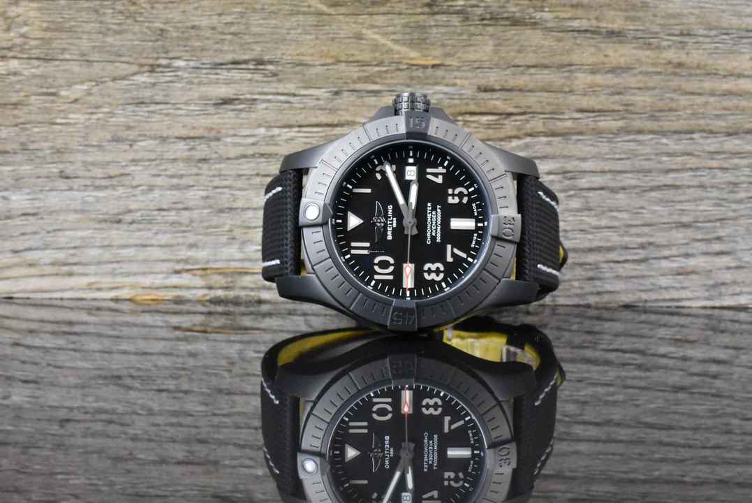  Breitling Avenger Seawolf Night Mission 45MM Black Military Automatic 2024 Full Set 