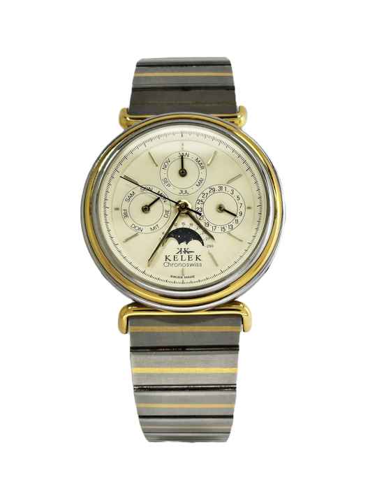  Chronoswiss Kelek 5287-4-A-S2 rare Triple Date Moonphase Stahl / Gold 