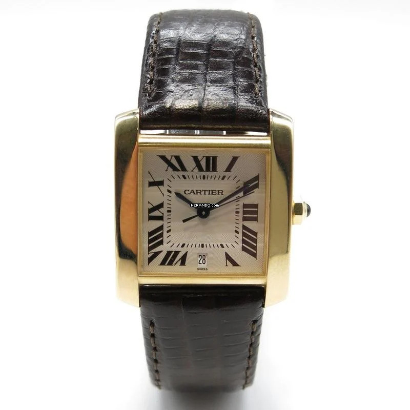Thumbnail von Cartier Tank Française ref.1840 - 750/-Gold - Frisch Revision Mit Box
