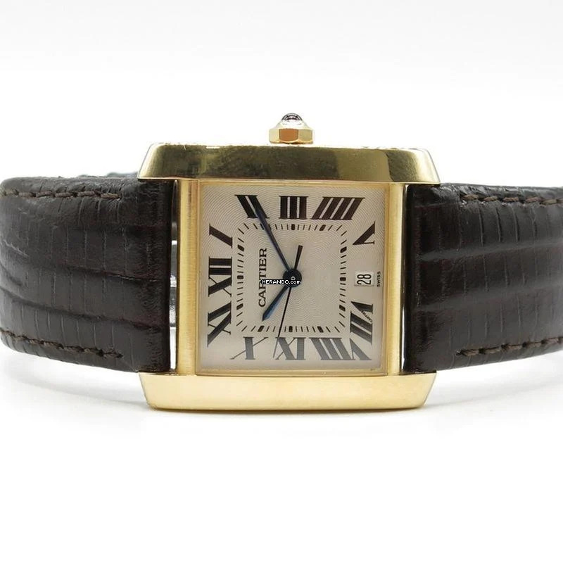 Thumbnail von Cartier Tank Française ref.1840 - 750/-Gold - Frisch Revision Mit Box