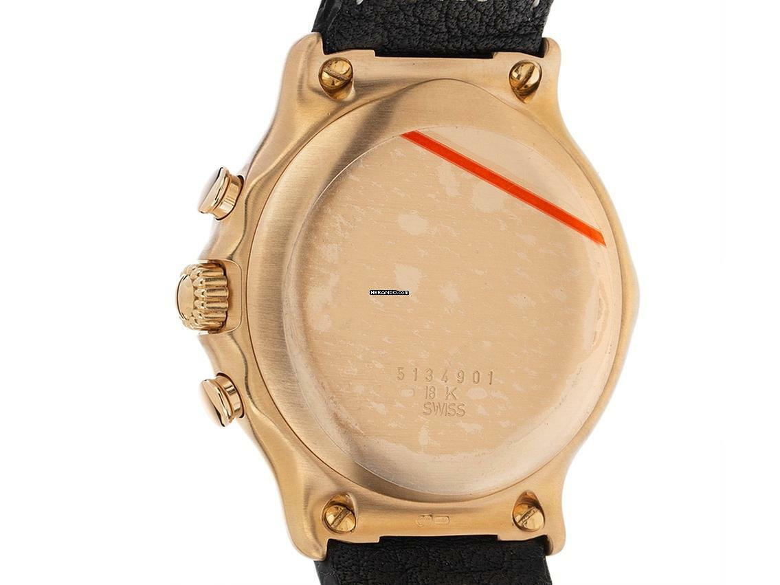 Thumbnail von Ebel 1911 Chronograph El Primero Ref.5134901 1995 Full Set sehr gut Vintage 1911 Chronograph El Primero 18kt Gelbgold Krokoleder Faltschließe