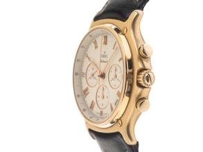 Thumbnail von Ebel 1911 Chronograph El Primero Ref.5134901 1995 Full Set sehr gut Vintage 1911 Chronograph El Primero 18kt Gelbgold Krokoleder Faltschließe