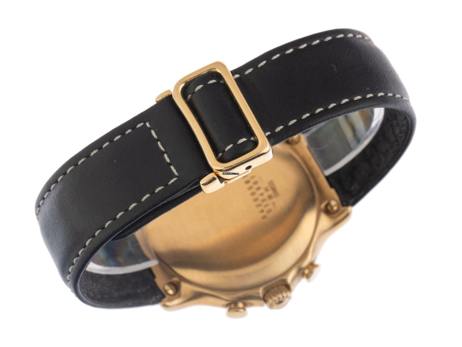 Thumbnail von Ebel 1911 Chronograph El Primero Ref.5134901 1995 Full Set sehr gut Vintage 1911 Chronograph El Primero 18kt Gelbgold Krokoleder Faltschließe