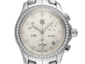 Thumbnail von TAG Heuer Link Lady Ref.CJF1314.BA0580 2010 Full Set sehr gut Vintage Link Lady Chronograph Diamanten Perlmutt