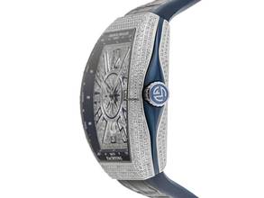 Thumbnail von Franck Muller Vanguard Blue Yachting Ref.V45SCDT 2021 Full Set Neu Vanguard Blue Yachting Diamanten 12,00ct Kautschuk Krokoleder Faltschließe