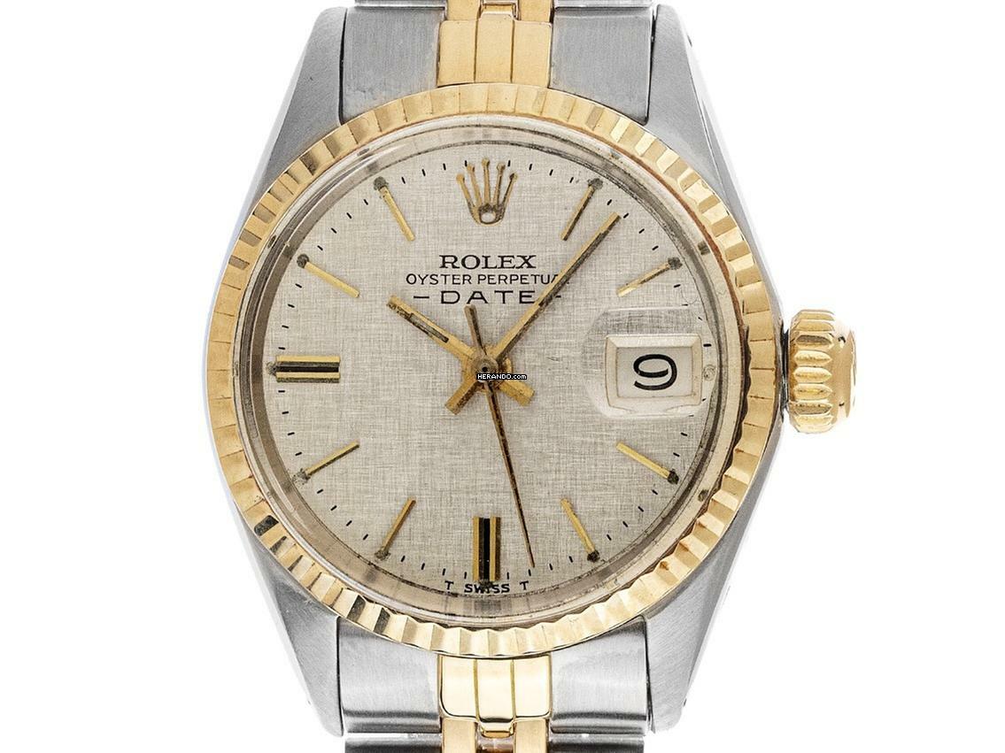 Rolex Oyster Perpetual Lady Date Ref.6517 1970 Box&Beschreibung sehr gut Vintage Oyster Perpetual Date Lady open 6/9