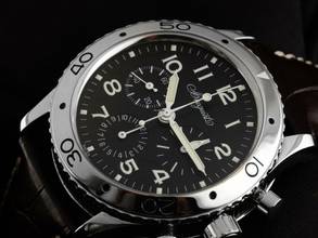 Thumbnail von Breguet Type XX - XXI - XXII Aeronavale Flyback Ref.3800ST929W6 2018 Full Set wie Neu Vintage Type XX Aeronavale Flyback Krokoeder Faltschließe