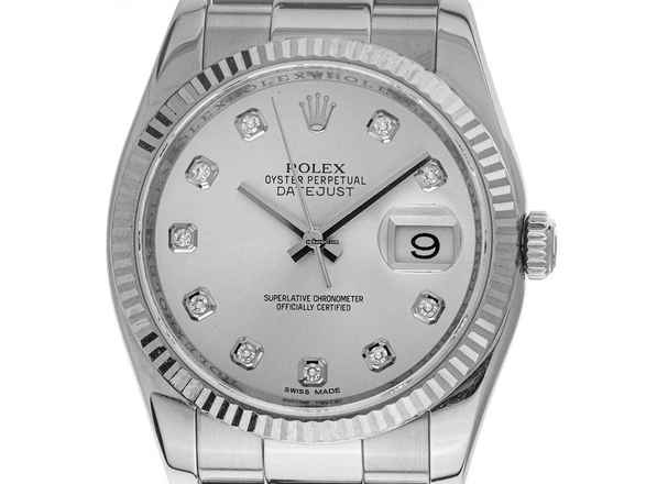  Rolex Datejust 36 Ref.116234 2013 Full Set wie Neu Vintage Datejust Stahl 18kt Weißgold Diamanten 