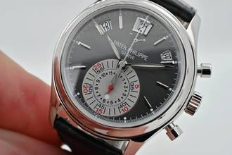 Thumbnail von Patek Philippe Annual Calendar Chronograph Jahreskalender 950pt Platin Platinum Chronograph 5960P-001 Service 2026