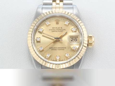  Rolex Lady-Datejust Edelstahl Gelbgold 750 Diamanten Automatik Gold Stahl Damen 
