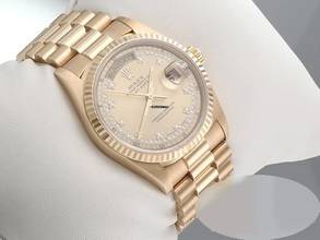Thumbnail von Rolex Day-Date 36 36mm 18238 1993 Gelbgold 750 Diamanten Automatik 18kt Yellow Gold President-band Chronometer Oyster