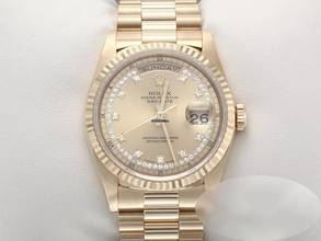 Thumbnail von Rolex Day-Date 36 36mm 18238 1993 Gelbgold 750 Diamanten Automatik 18kt Yellow Gold President-band Chronometer Oyster
