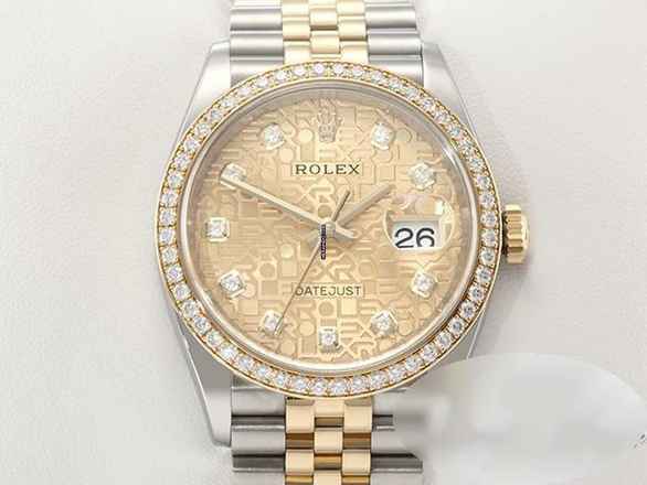  Rolex Datejust 36 126283rbr Stahl Gelbgold 750 Diamanten Automatik Stainless Steel 18kt Yellow Gold Jubilé-band Chronometer Oyster Gold 