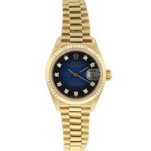 Thumbnail von Rolex Lady-Datejust 26 Yellow Gold Blue Vignette Diamond Dial