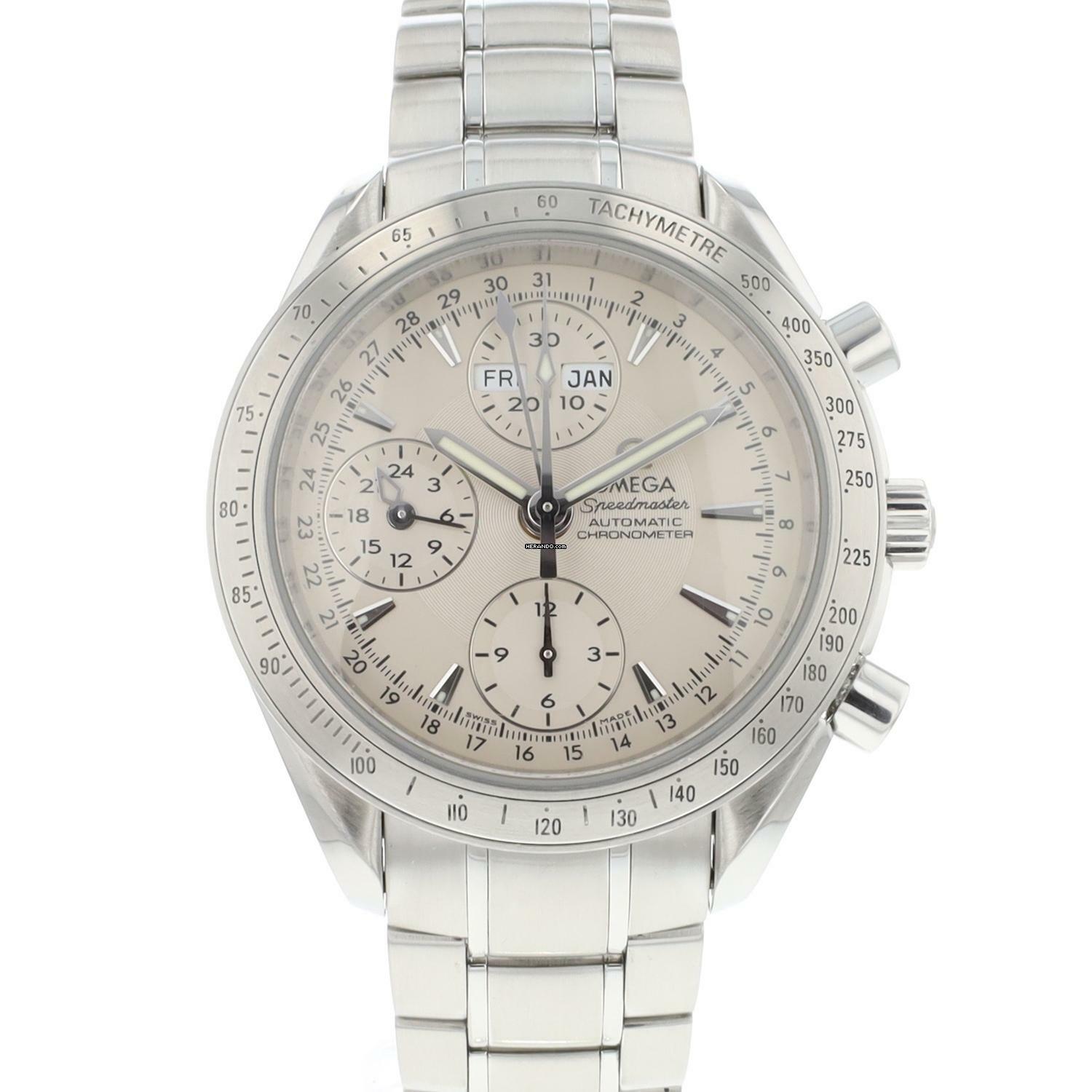  Omega Speedmaster Day Date Triple Day-Date Chrono Silver Dial 