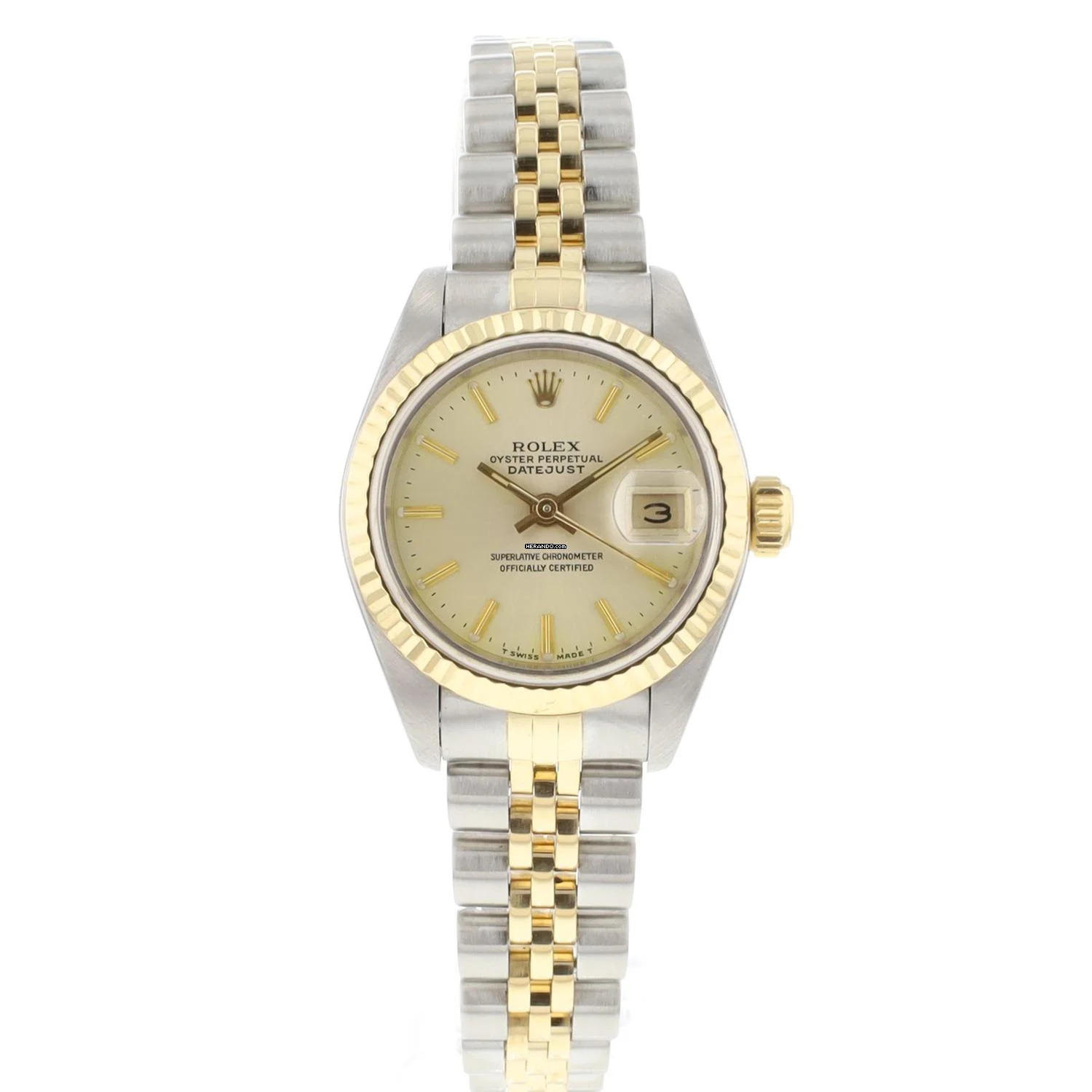  Rolex Lady-Datejust 26 Steel/Gold Champagne Dial 