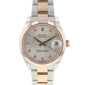  Rolex Datejust 31 Steel/Everose Silver Diamond Dial 