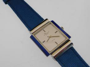 Thumbnail von Patek Philippe 18 Karat Weißgold Herrenuhr Ref 3578/1 Lapis Arte Suizo 29 x 40 mm Rarität double Signed Handaufzug Kaliber 175