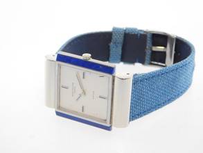 Thumbnail von Patek Philippe 18 Karat Weißgold Herrenuhr Ref 3578/1 Lapis Arte Suizo 29 x 40 mm Rarität double Signed Handaufzug Kaliber 175