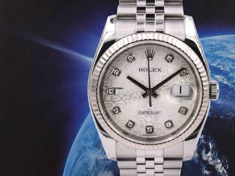 Rolex Datejust 36 116234 White Jubilee Dial With Big Diamonds - Full Set 36mm 