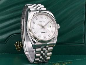 Thumbnail von Rolex Datejust 36 116234 White Jubilee Dial With Big Diamonds - Full Set 36mm