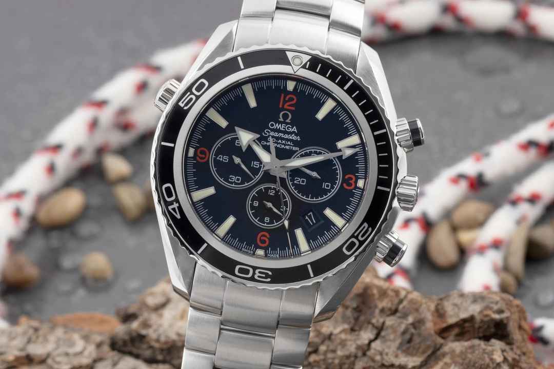  Omega Seamaster Planet Ocean Chronograph 600M Chronograph Automatik Ref. 2910.51.82 B&P 2010 