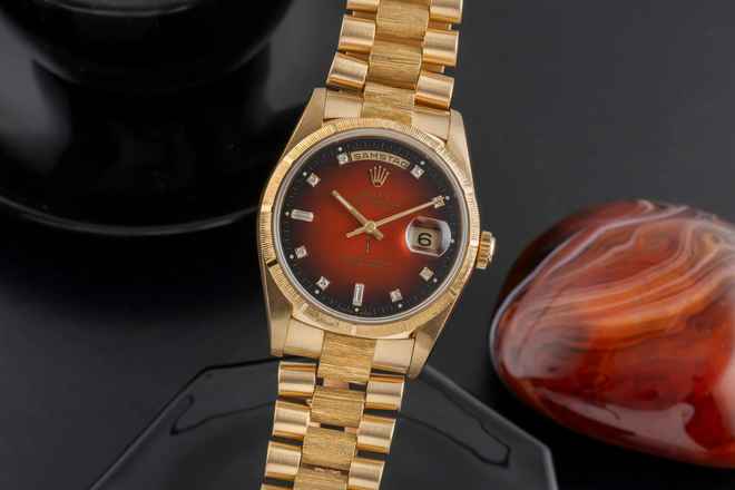  Rolex Day-Date 36 18k Red Vignette Diamond Dial Borke Gold Automatik Ref. 18248 