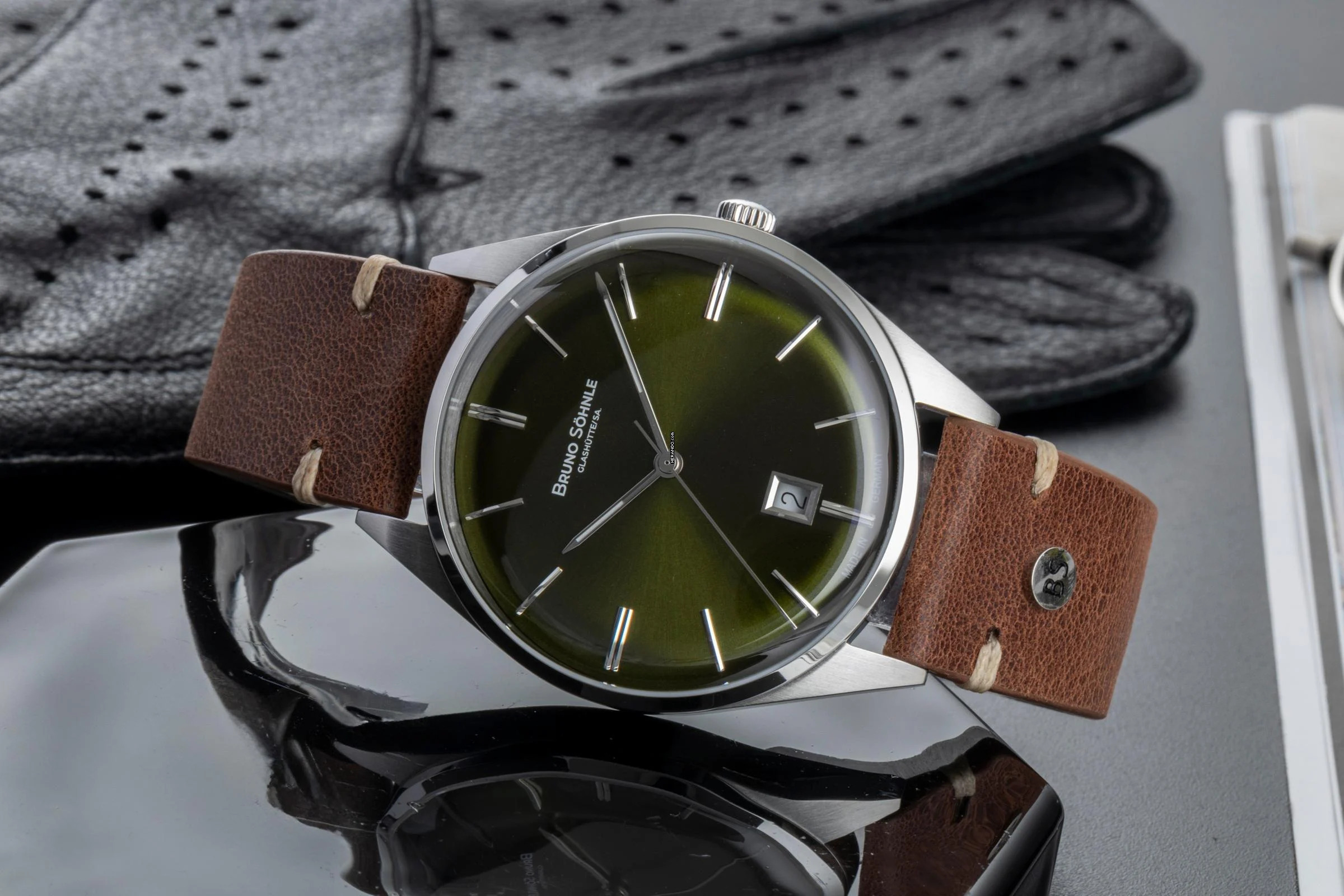 Thumbnail von Bruno Söhnle Glashütte Merano Stahl Quarz Herrenuhr Ref. 17-13232-441 B&P NEU