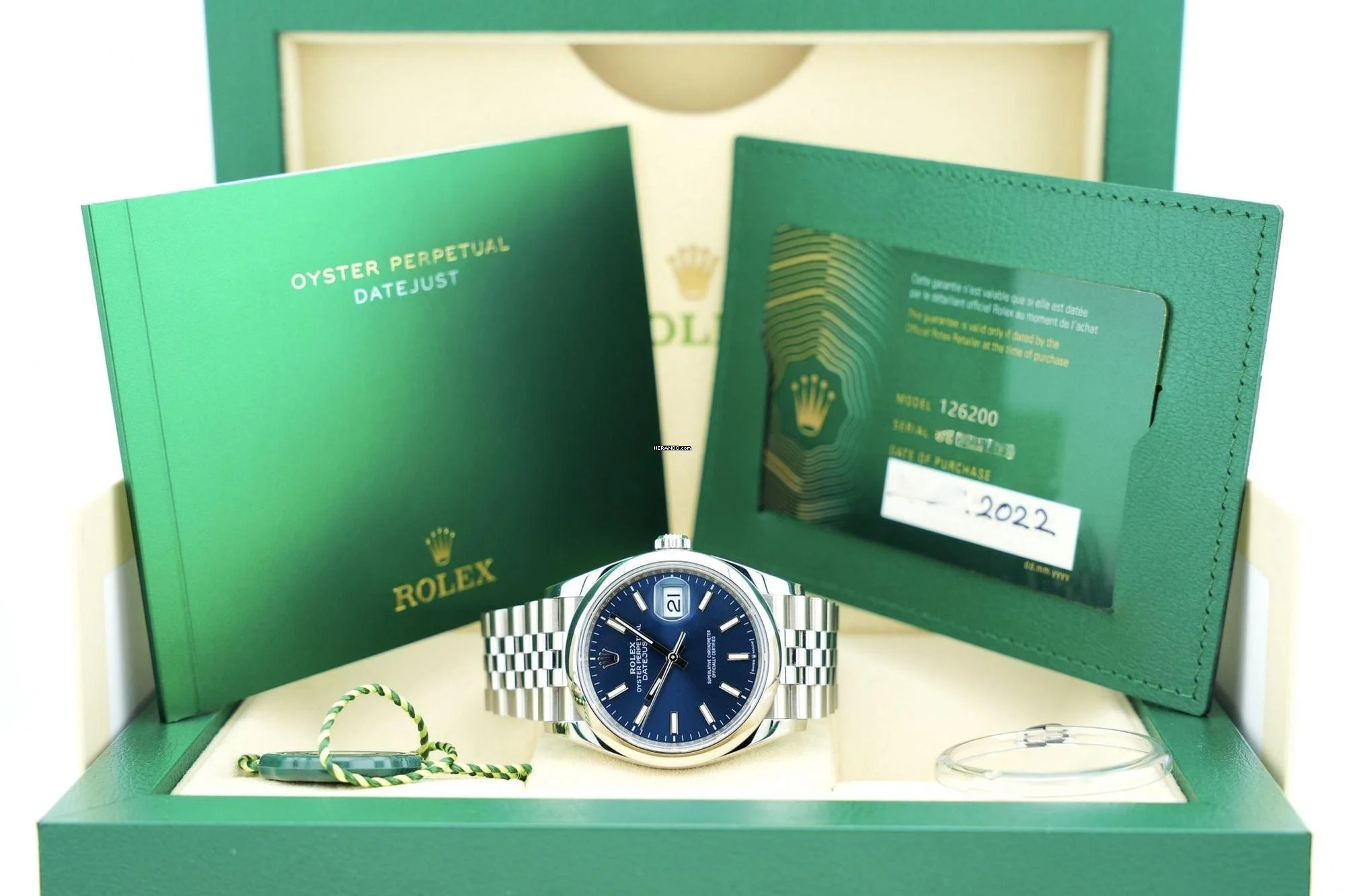  Rolex Datejust 36 Blue Dial - Jubilee Bracelet - Box + Papers 126200 2022 
