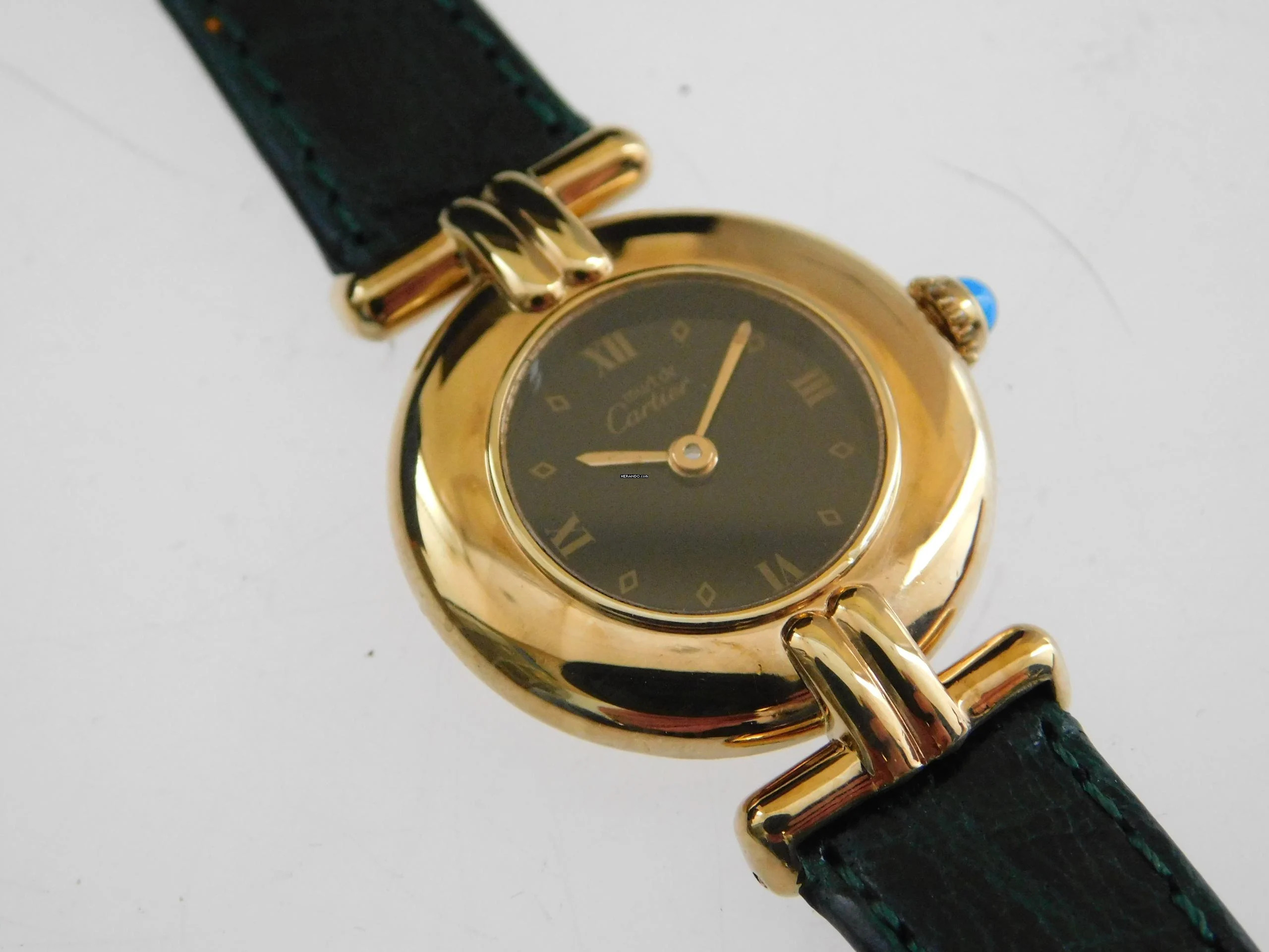  Cartier Vermeil Tank Le Must Colisee im Top Zustand mit Krokoband 