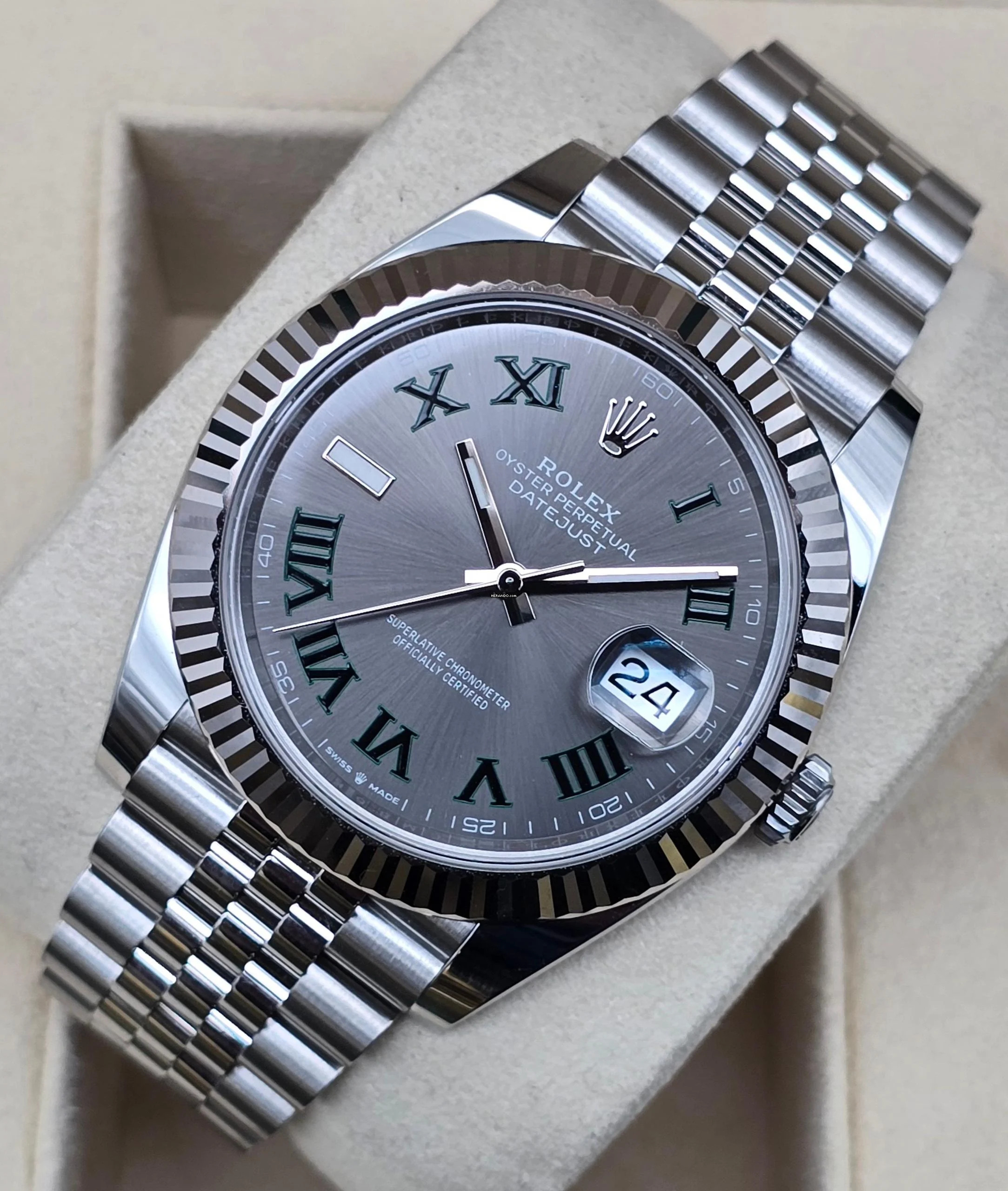  Rolex Datejust 41 41mm 126334-0022 Wimbledon Jubilee Like New Condition Full Set 4-2024 