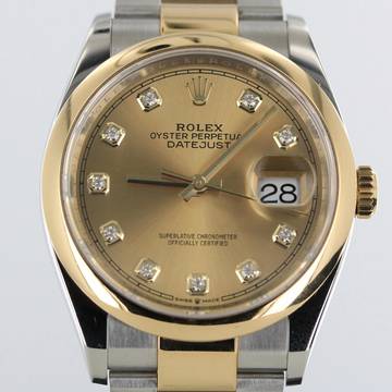  Rolex Datejust 36 Ref.126203//Full Set//2019 Steel/Gold//Diamonds//#KS 