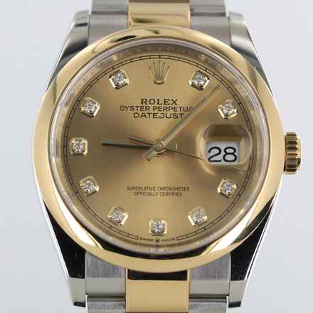  Rolex Datejust 36 Ref.126203//Full Set//2019 Steel/Gold//Diamonds//#KS 