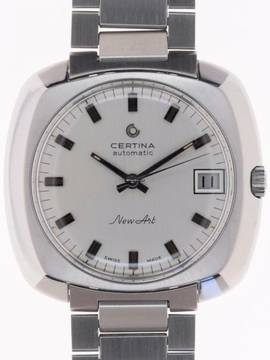  Certina New Art NOS Stainless Steel 1970s 
